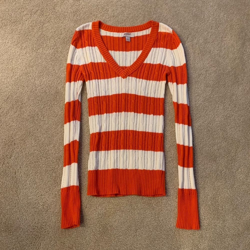 Striped Cable Knit Sweater